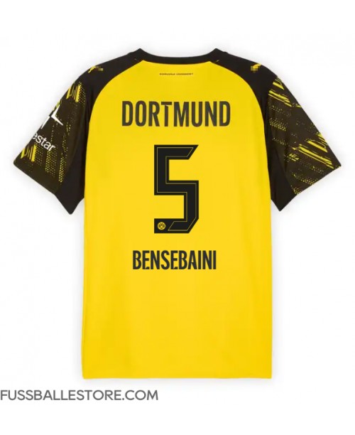Günstige Borussia Dortmund Ramy Bensebaini #5 Heimtrikot 2025-26 Kurzarm Günstige Borussia Dortmund Ramy Bensebaini #5 Heimtrikot 2025-26 Kurzarm